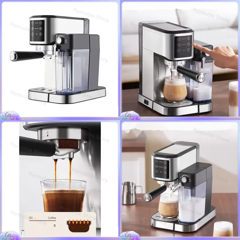 Home Barista - Mesin Pembuat Kopi Espresso Stainless Steel