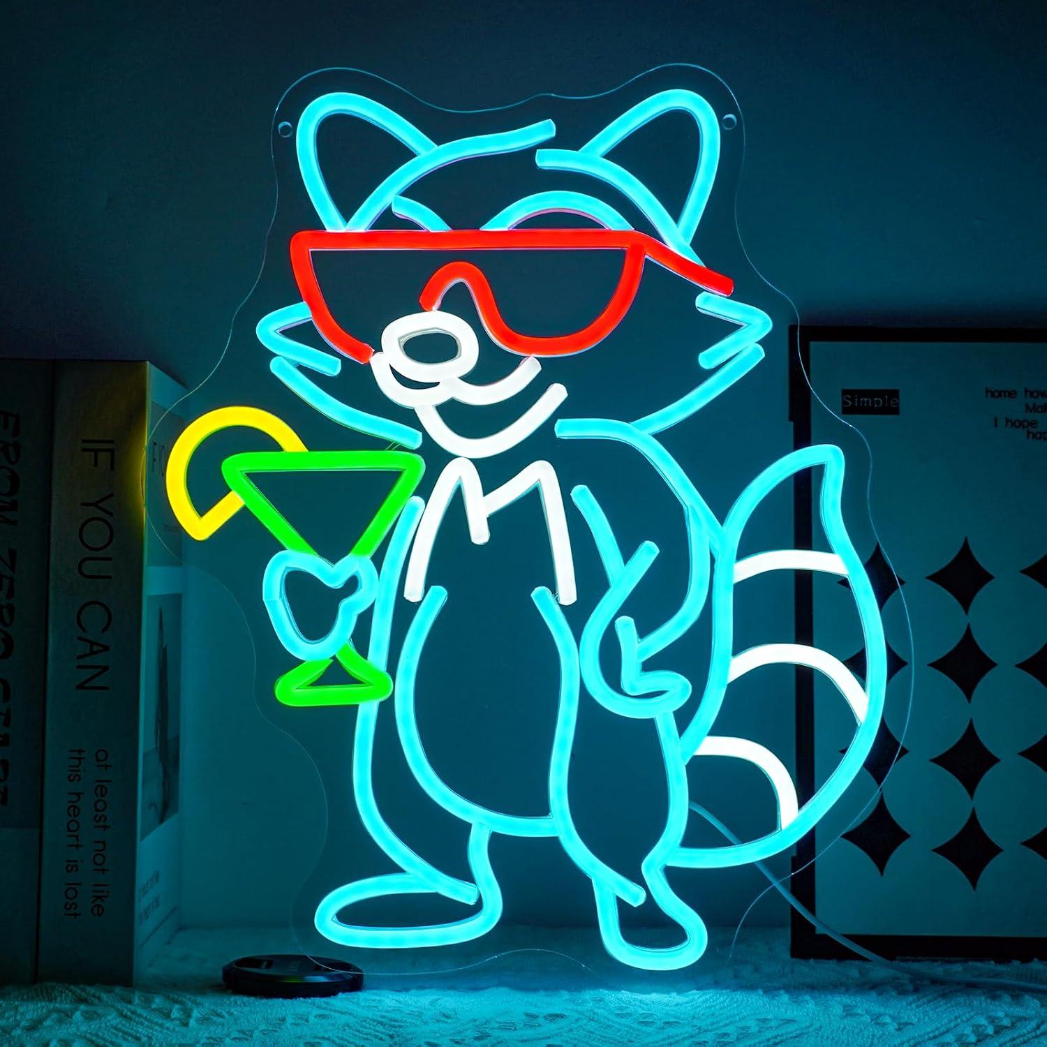 Lampu Neon LED Raccoon Dengan  - Home Bar Lounge ulasan dan harga