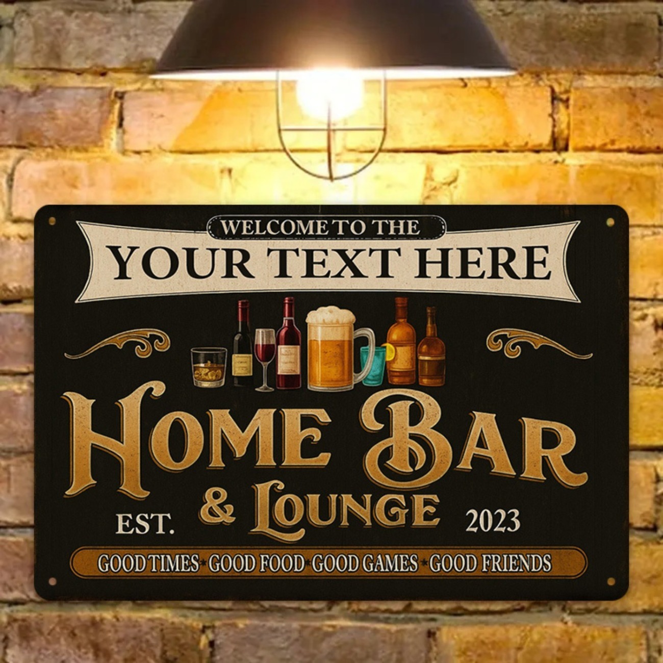 Papan Logam Vintage Kustom yan - Home Bar Lounge ulasan dan harga