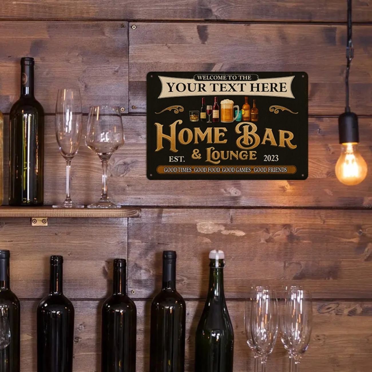 Papan Logam Vintage Kustom yan - Home Bar Lounge ulasan dan harga