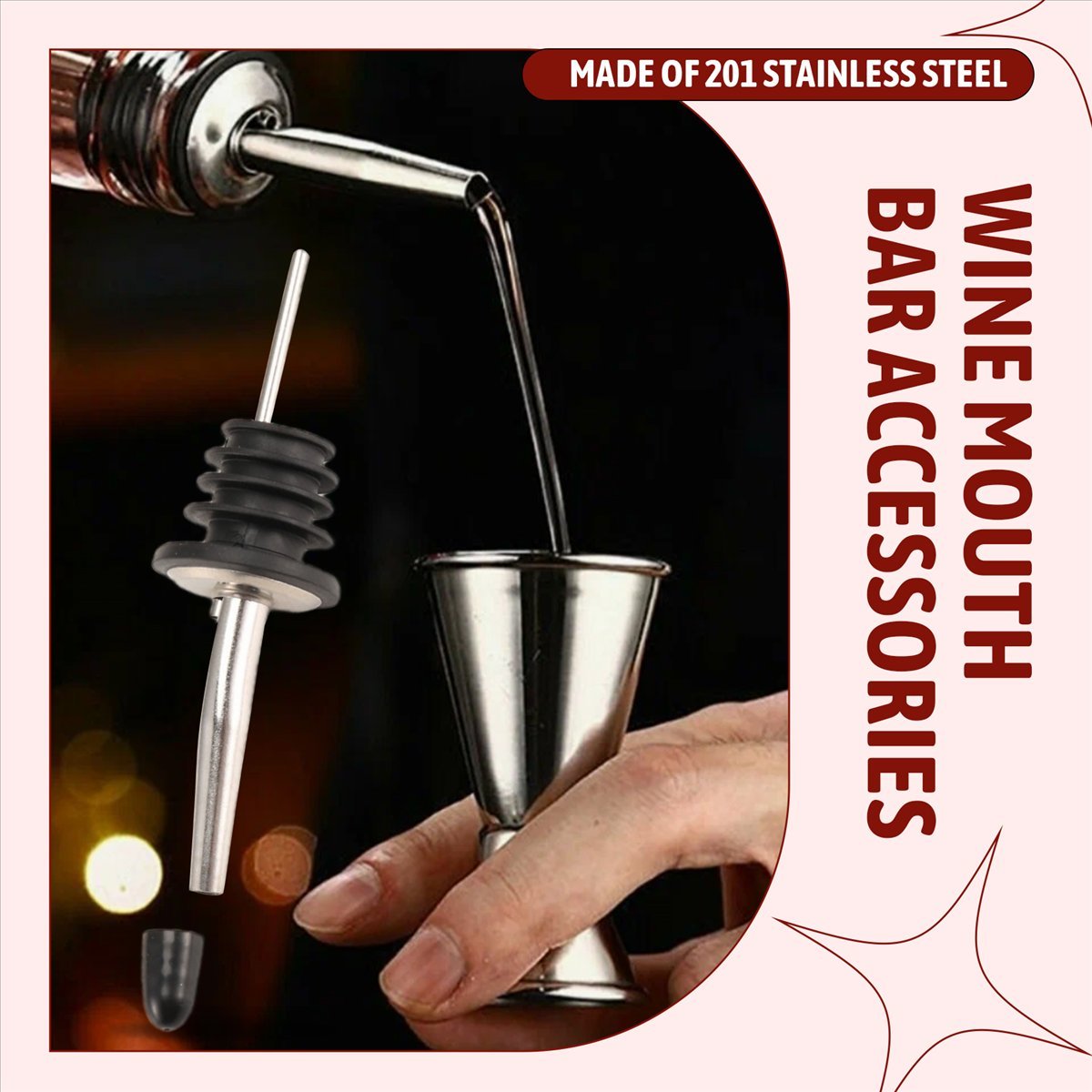 6Pcs Corong Tuang Stainless St - Speed Pourer Cap ulasan dan harga