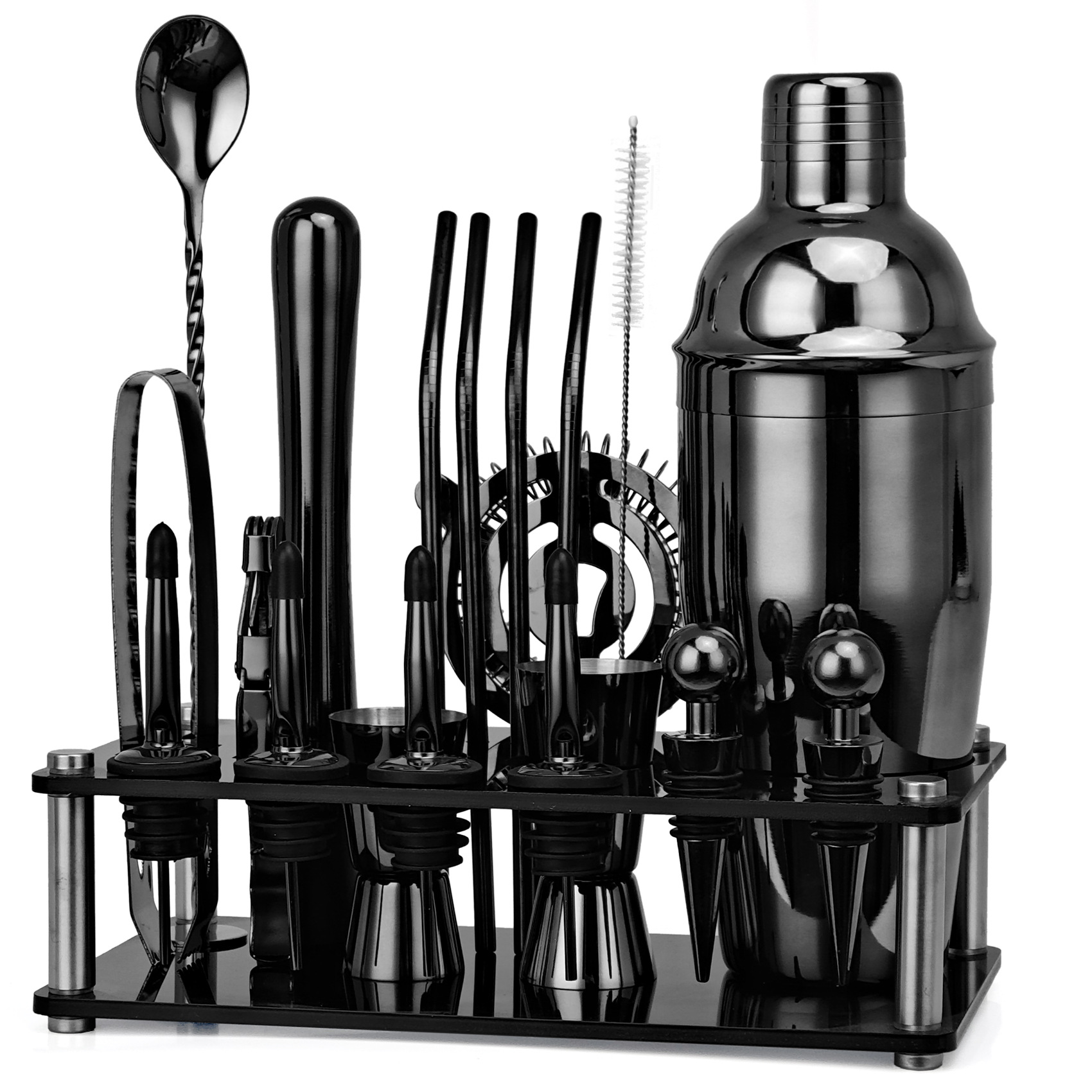 20 buah hitam/mawar emas/perak - Boston Shaker Set ulasan dan harga