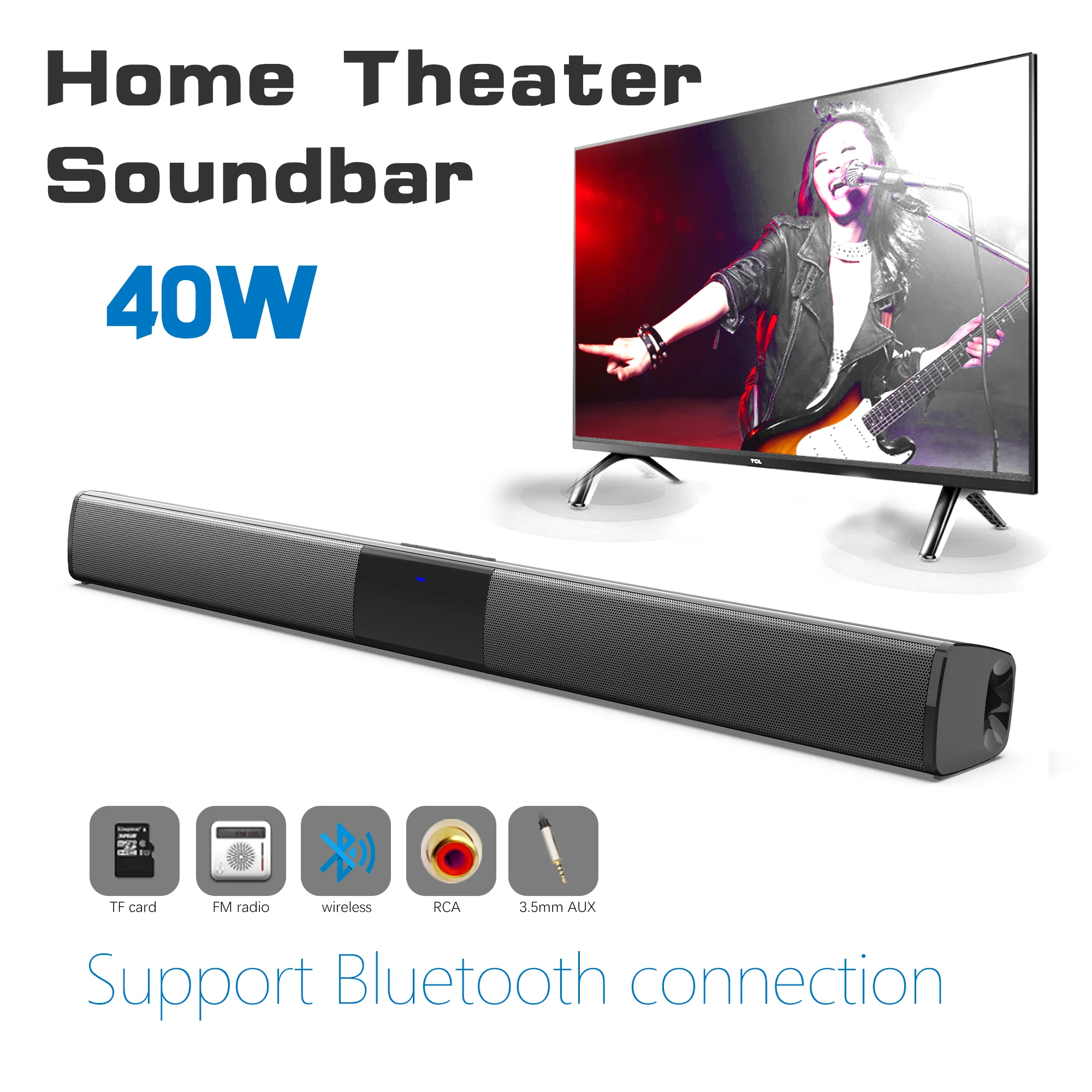 Soundbar daya tinggi 40W untuk - Home Bar And Theater ulasan dan harga