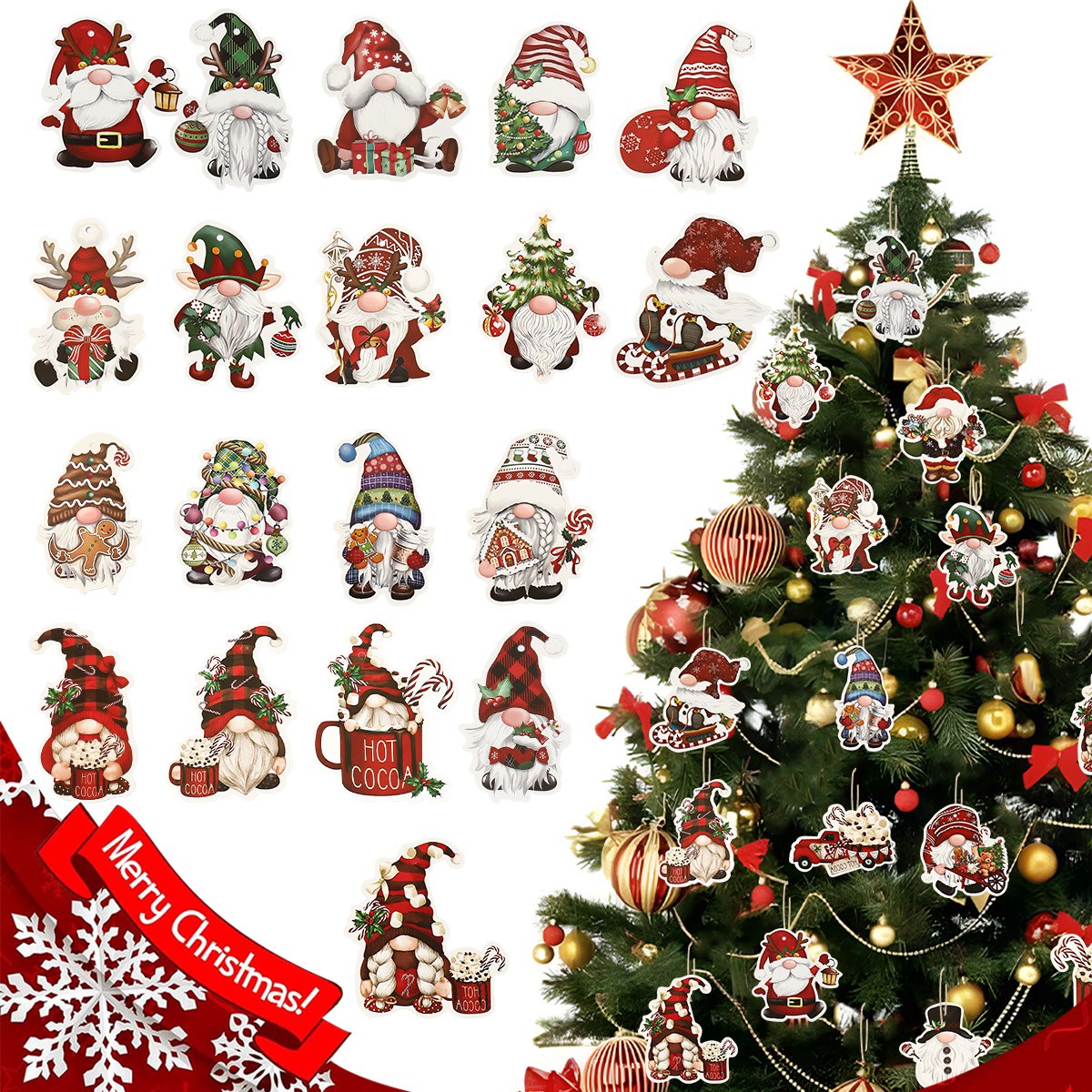 12 buah liontin kertas Natal S - Home Bargains ulasan dan harga