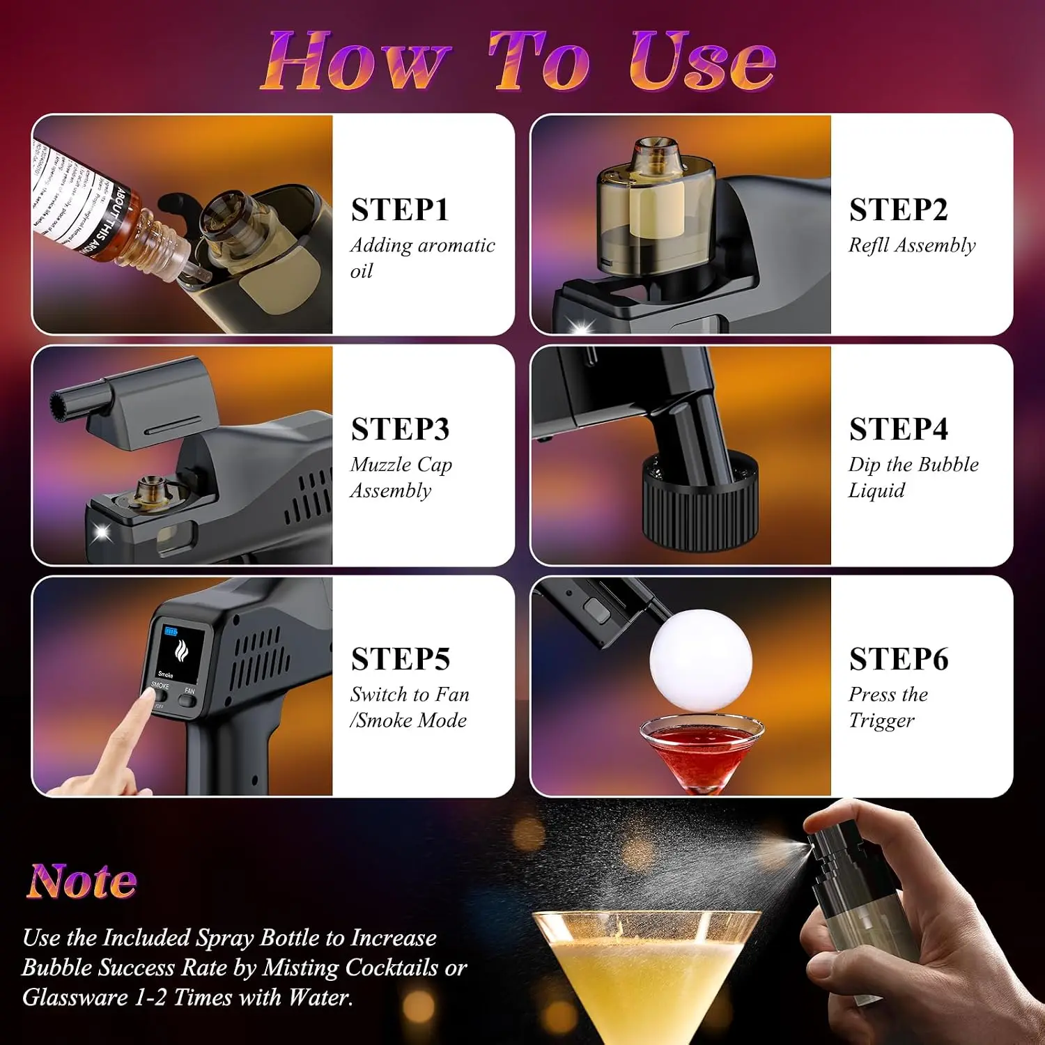 Kit Pistol Gelembung Asap Kokt - Smoking Gun Kit ulasan dan harga