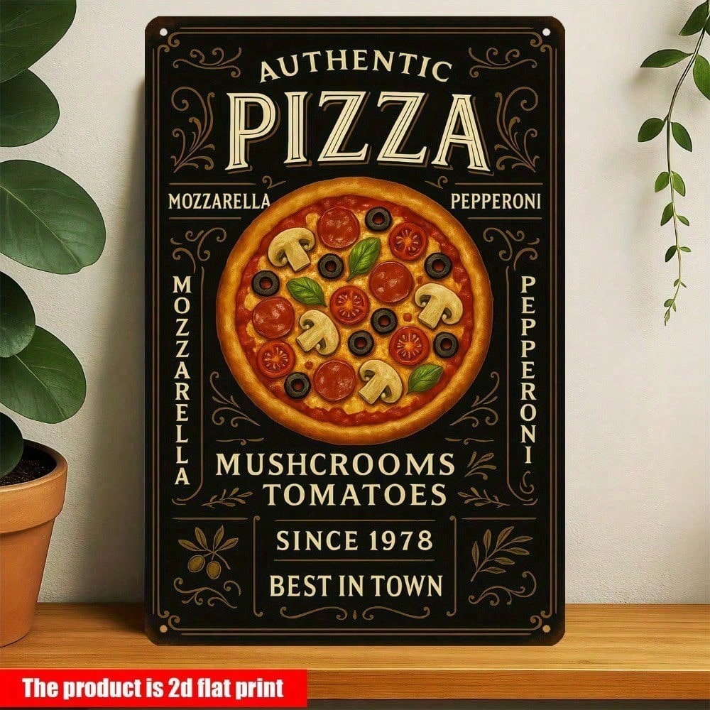 Papan Logam Vintage Pizzeria - - Home Bar And Restaurant ulasan dan harga