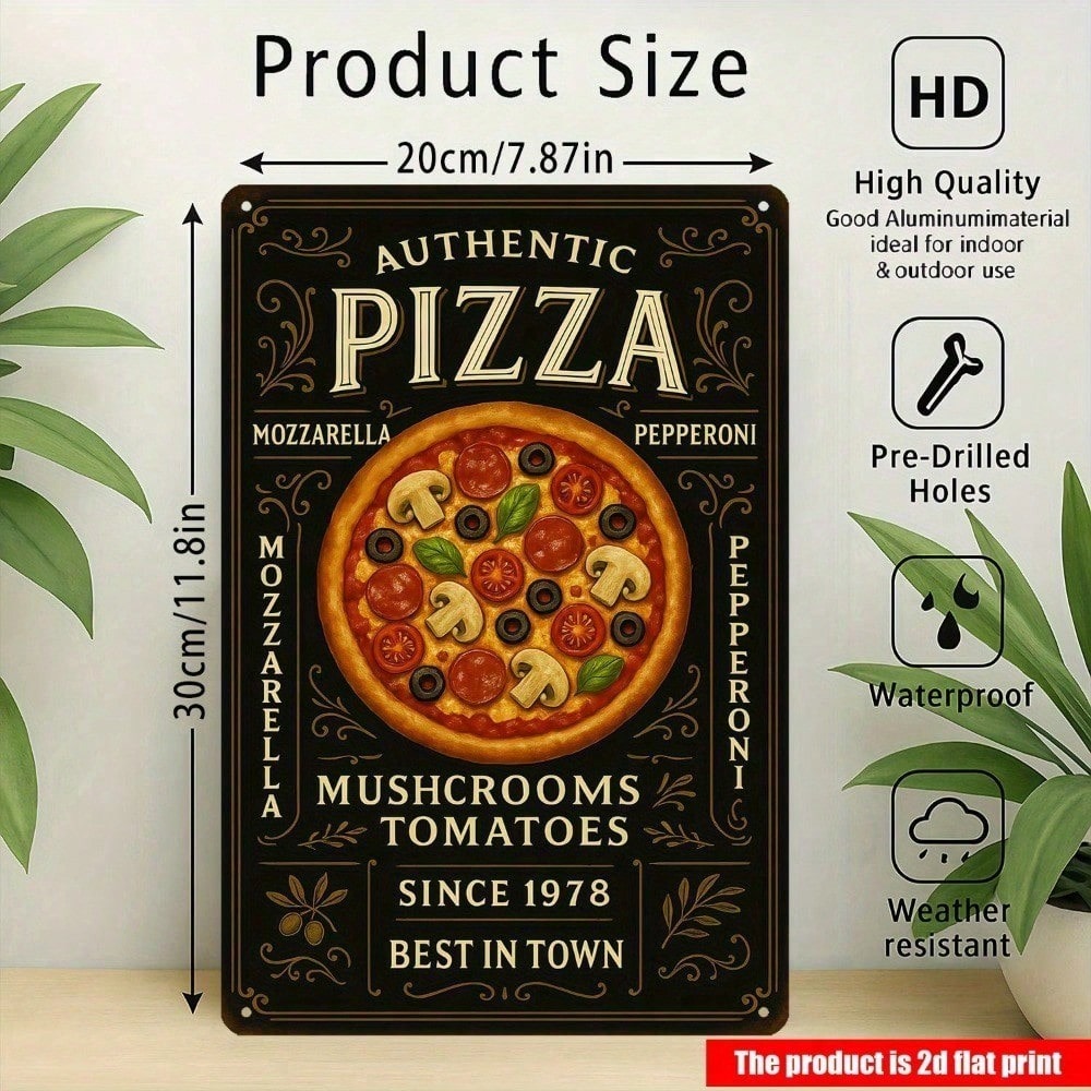 Papan Logam Vintage Pizzeria - - Home Bar And Restaurant ulasan dan harga