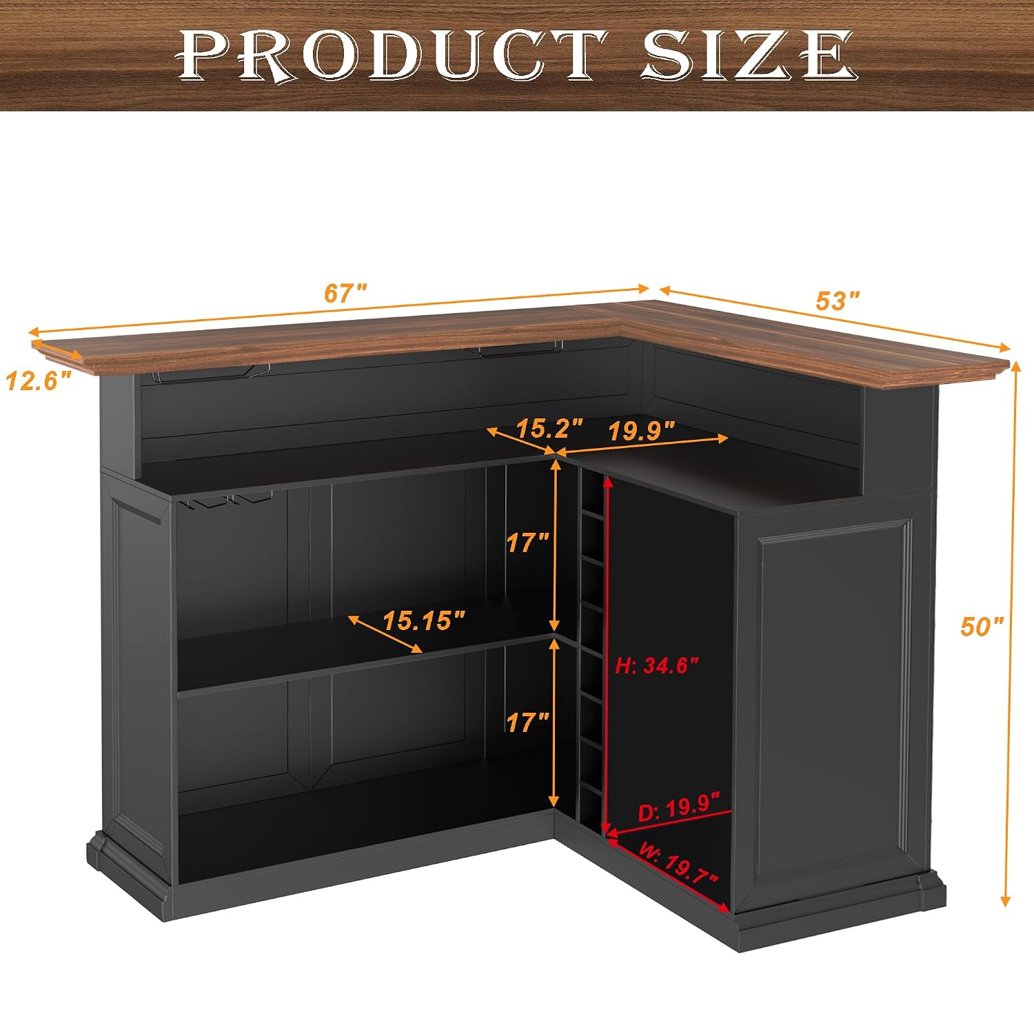 Kabinet Bar Rumah Bentuk-L den - Home Bar And Fridge ulasan dan harga