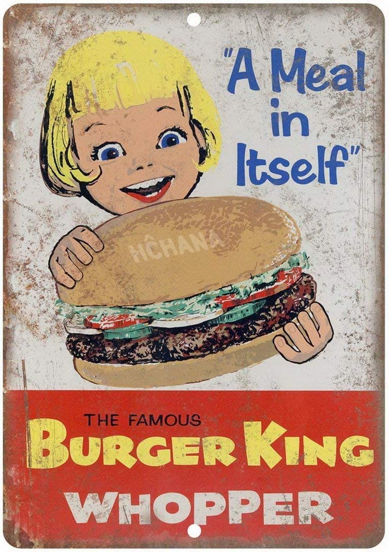 Papan Logam Vintage Whopper, P - Home Bar And Coffee ulasan dan harga